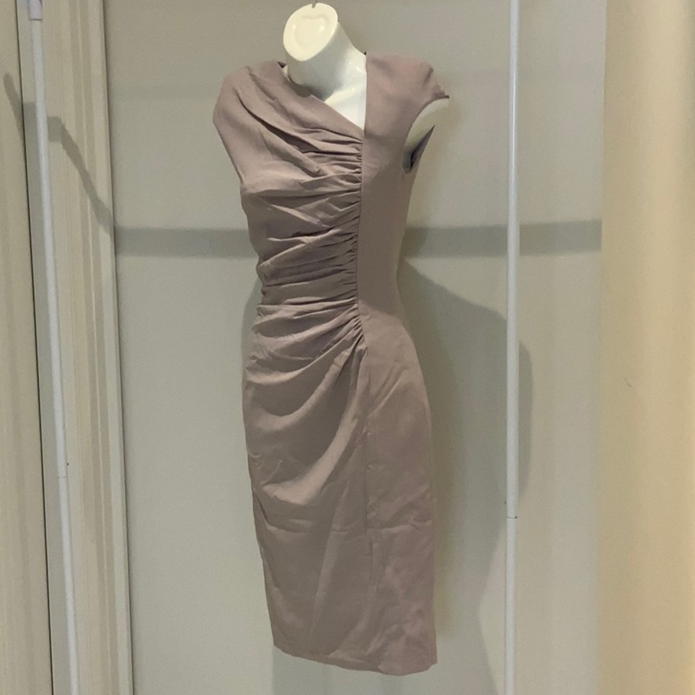 ELIE SAAB PINK BODYCON MID LENGTH DRESS
